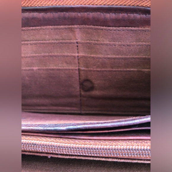 Ashwood Genuine Woven Leather Zip Closure Ladies Wallet Brown - Picture 8 of 16